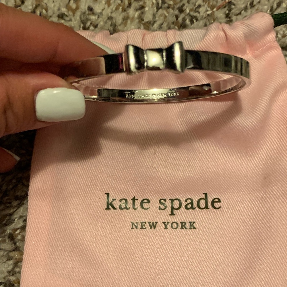 Kate Spade silver bow bangle bracelet